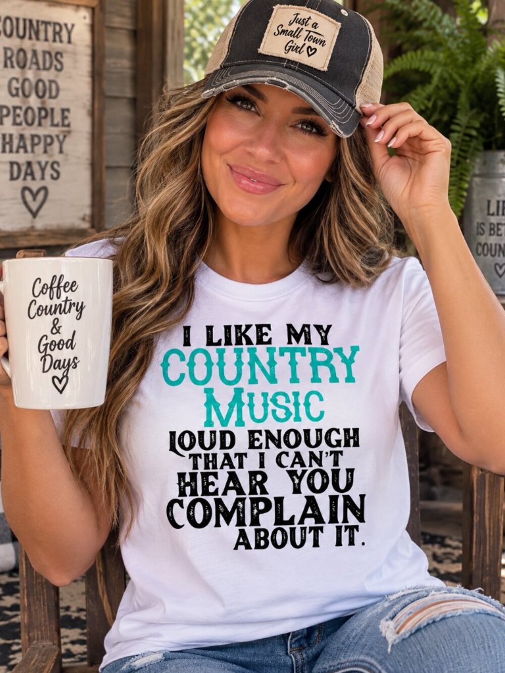 Country Music Funny Graphic T Shirt Trendy Boutique Style Tee Womens White Gifts